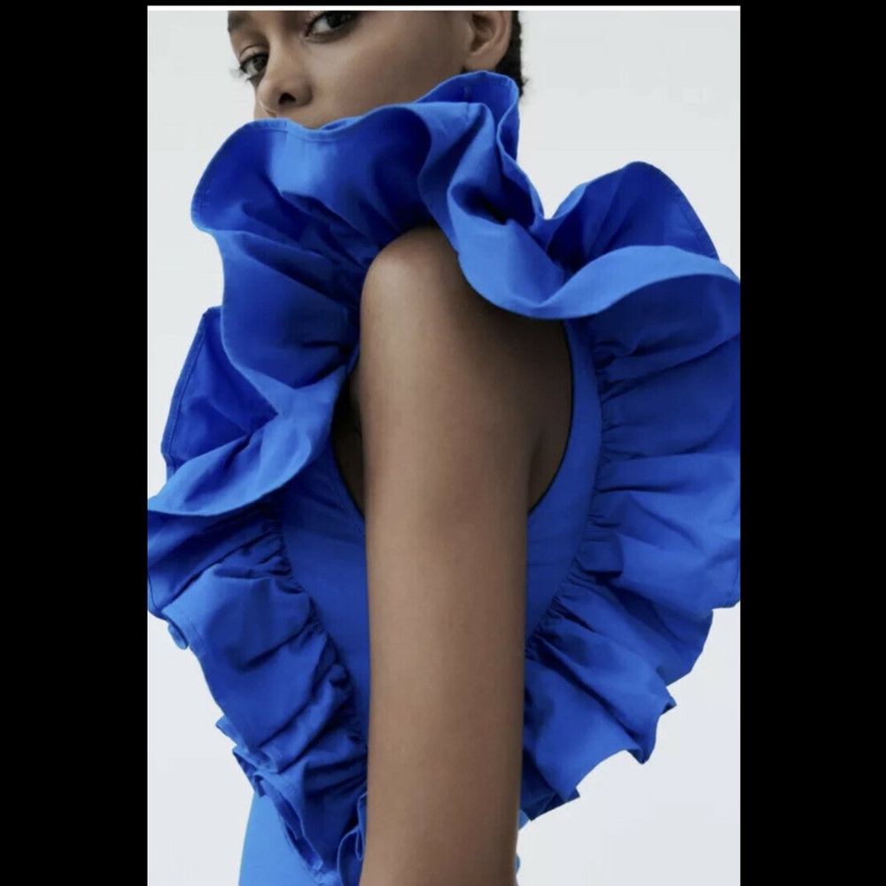 Zara Asymmetric Ruffled Bodysuit M NWT